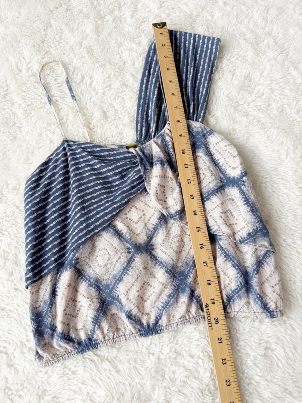 Free People Woman Blue Tie Dye Cami Top XS Boho Folk Festival Coastal Cowgirl - Picture 5 of 7